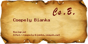 Csepely Bianka névjegykártya